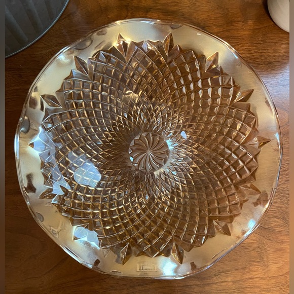 Vintage Carnival Glass Iridescent Serving Dish - Picture 1 of 8